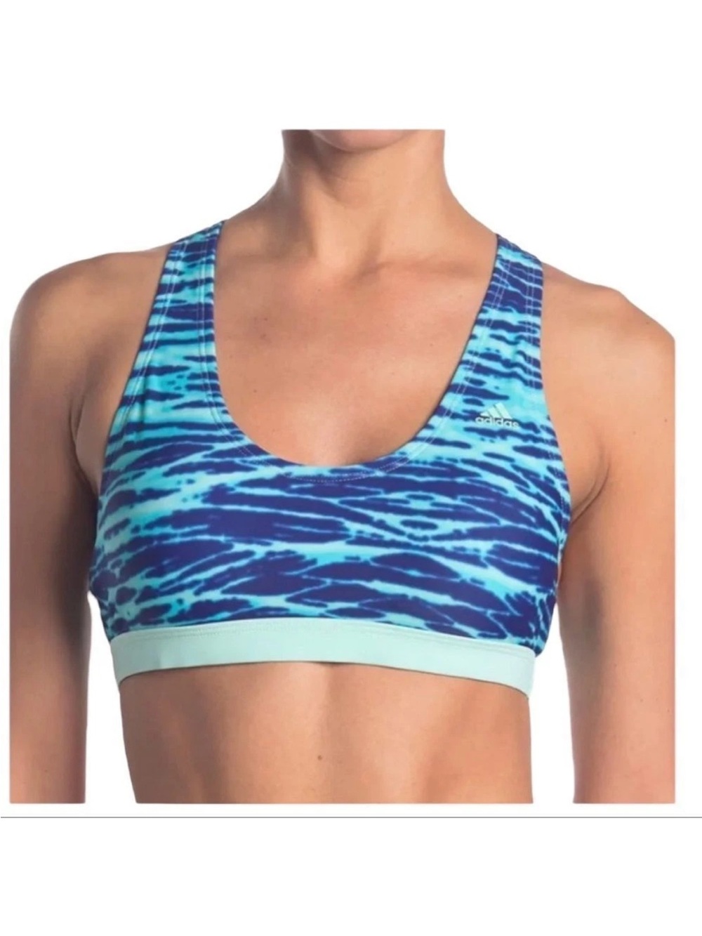 Adidas Nouveau Blue Tie Dye Sport Bra Sz Medium NEW